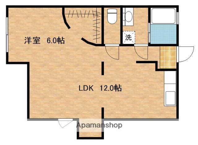 ブラウンハウス(1LDK/1階)の間取り写真