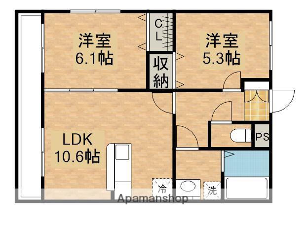 プレミア田崎(2LDK/3階)の間取り写真