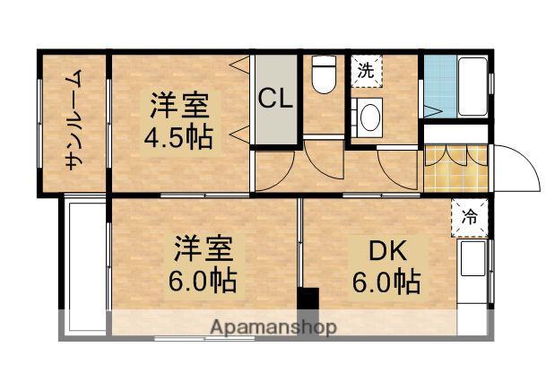 マンション二番館はらだ(2DK/1階)の間取り写真