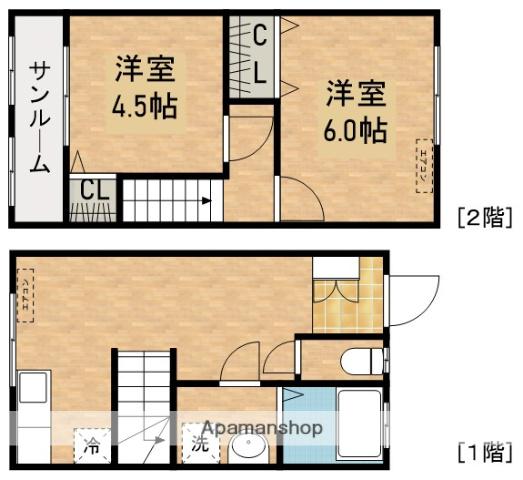 マーブルハイツⅦ(2DK)の間取り写真