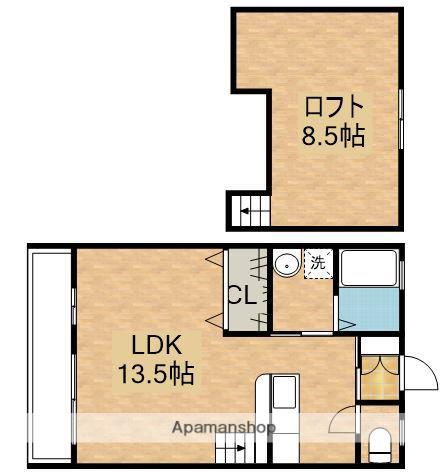 マーブルハイツⅧ(ワンルーム/1階)の間取り写真