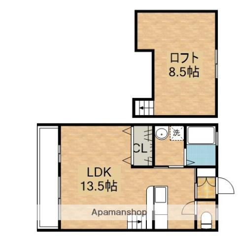 マーブルハイツⅧ(ワンルーム/1階)の間取り写真