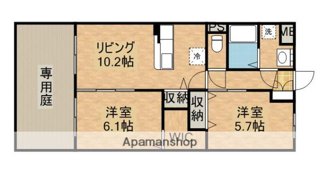 ディアコート寿(2LDK/1階)の間取り写真