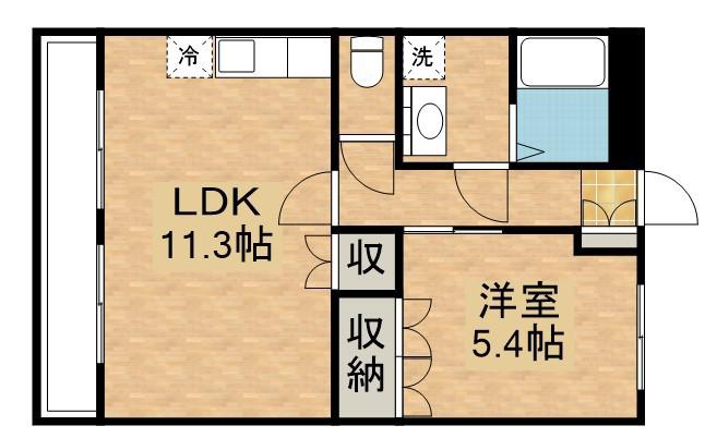 サンタプレイスⅡ(1LDK/2階)の間取り写真