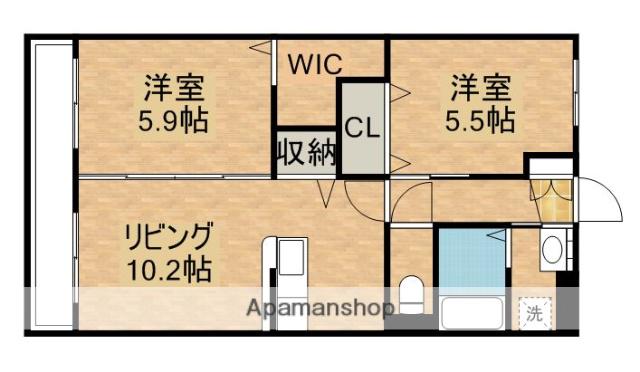 スマイリング寿A(2LDK/3階)の間取り写真