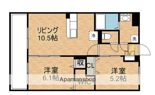 アクロス30(2LDK/3階)の間取り写真