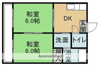 さかえハイツ(2DK/2階)の間取り写真