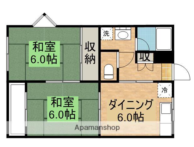 グリーンシールズ・オコ(2DK/4階)の間取り写真