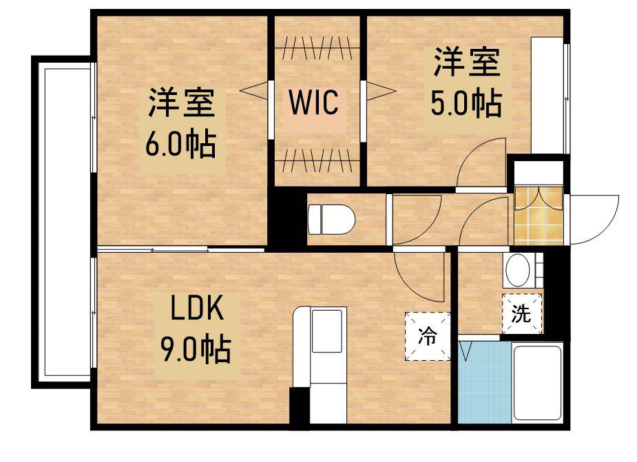 IST-GARDEN A棟(2DK/2階)の間取り写真