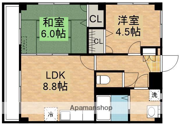コスモマンション(2LDK/2階)の間取り写真