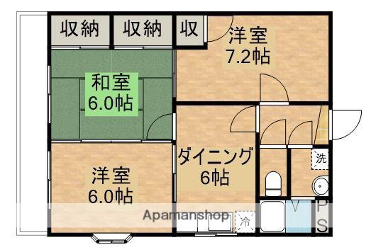 今坂マンションB(3DK/3階)の間取り写真