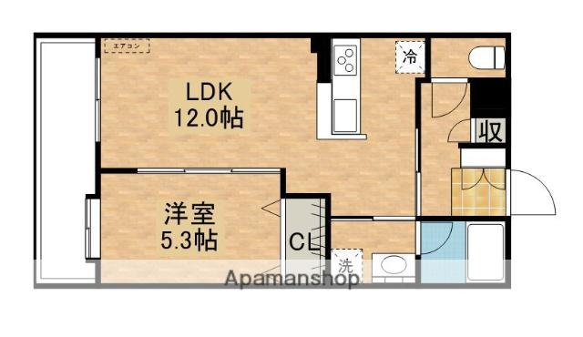 サンティアナ志布志(1LDK/2階)の間取り写真