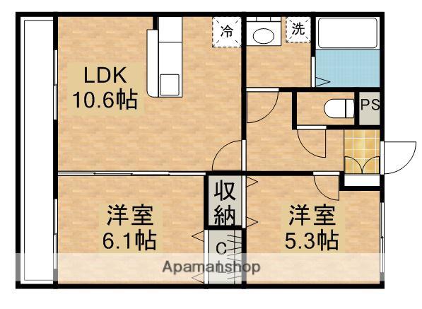 プレミア田崎(2LDK/2階)の間取り写真