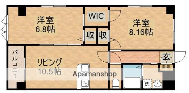 ロイヤルセンチュリー鹿屋(2LDK/2階)の間取り写真