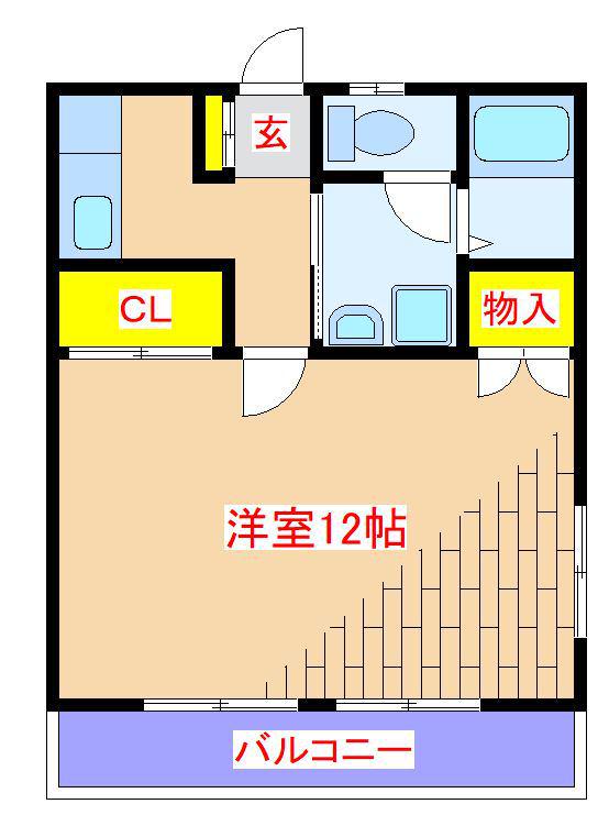 リリー寺原(1K/2階)の間取り写真