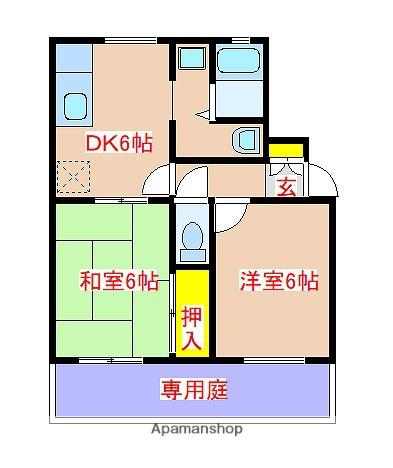セジュール西桜(2DK/1階)の間取り写真