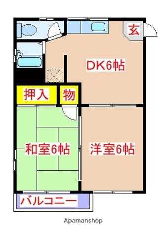 第3UTOハイツ(2DK/2階)の間取り写真