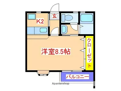 RYOMA 壱番館(1K/1階)の間取り写真
