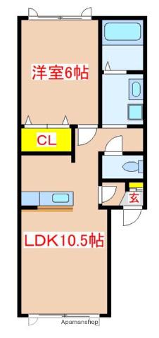 ドリームハイツ(1LDK/2階)の間取り写真