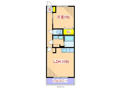 クリアフォレスト参番館(1LDK/2階)の間取り写真