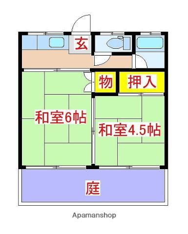 小松ハイツ(2K/1階)の間取り写真