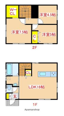 日豊本線 隼人駅 徒歩36分 2階建 築5年(3LDK)の間取り写真