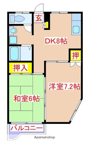 中野ビル2(2DK/3階)の間取り写真