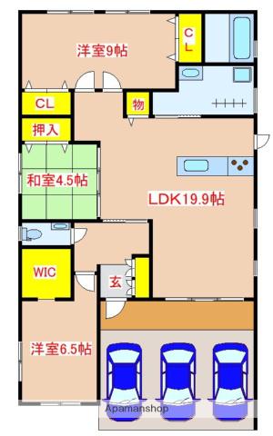 日豊本線 国分駅(鹿児島) 徒歩40分 1階建 築5年(3LDK)の間取り写真