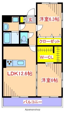 コーポあおぞら(2SLDK/2階)の間取り写真