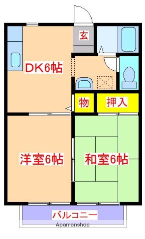 サンライズ福永(2DK/2階)の間取り写真