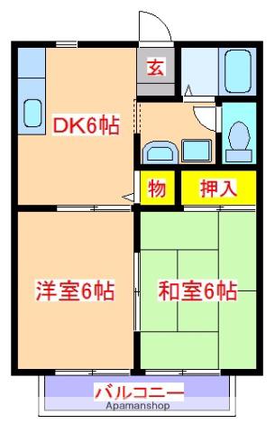 グランシャリオ(2DK/2階)の間取り写真