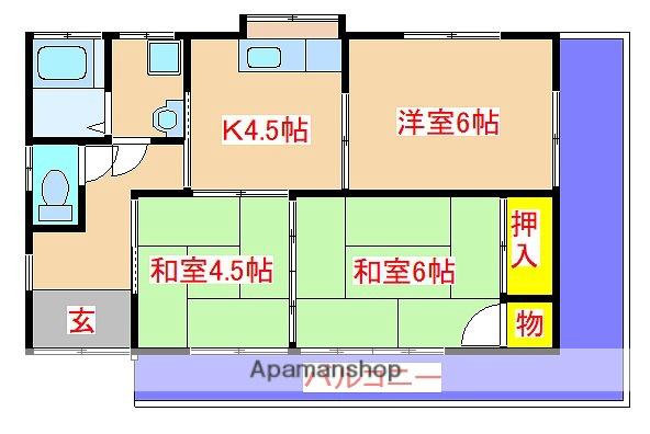 日豊本線 姶良駅 徒歩10分 1階建 築27年(3K)の間取り写真