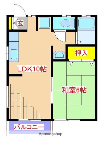 クリーンハイツ(1LDK/2階)の間取り写真