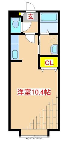 CUBEX(ワンルーム/2階)の間取り写真