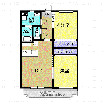 ハーベスト(2LDK/3階)の間取り写真