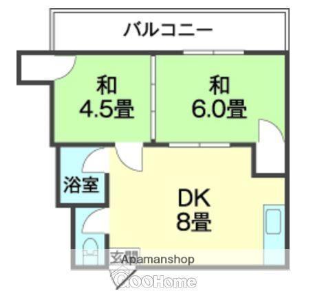 又吉アパート(2DK/3階)の間取り写真