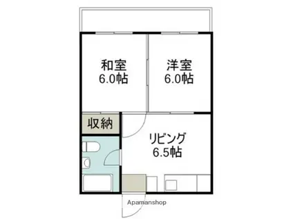 田里アパートA(2DK/2階)の間取り写真