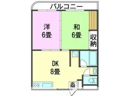 コーポ喜屋武Ⅴ(2DK/2階)の間取り写真