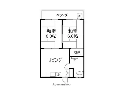 喜納アパート(2DK/2階)の間取り写真