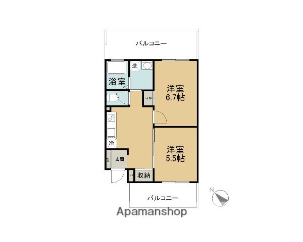 N様集合(2DK/3階)の間取り写真