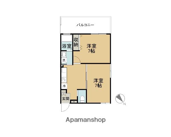 N様集合(2DK/1階)の間取り写真