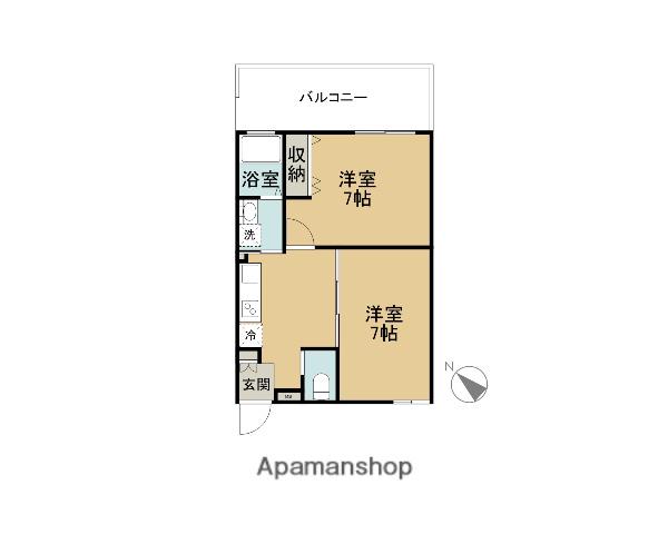 N様集合(2DK/2階)の間取り写真