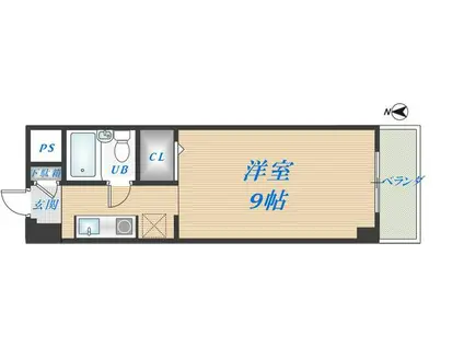 メゾンドーム千成(1K/1階)の間取り写真