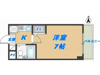 シティーパレス高井田(1K/3階)の間取り写真