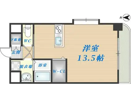 ロータリーマンション長田東(ワンルーム/6階)の間取り写真