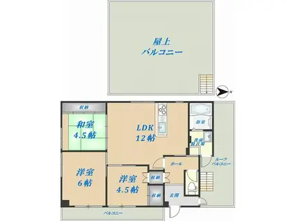 JPアパートメント東大阪(3LDK/3階)の間取り写真