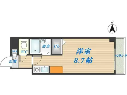 CTビュー小阪(ワンルーム/4階)の間取り写真