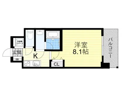 スプランディッド高井田(1K/10階)の間取り写真
