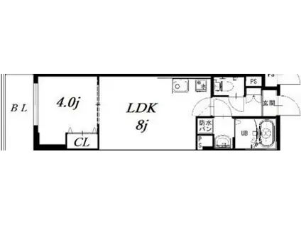 CASA MITO(1LDK/3階)の間取り写真