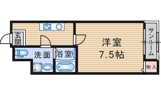 かねまつ庄内ビル(1K/5階)の間取り写真
